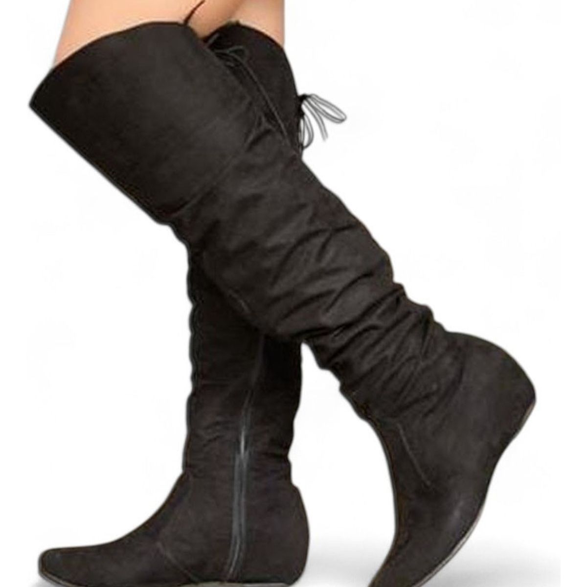 GENERICO - Bota Gamuza Mujer Taco Interno 5 2086L-60 Color Negro