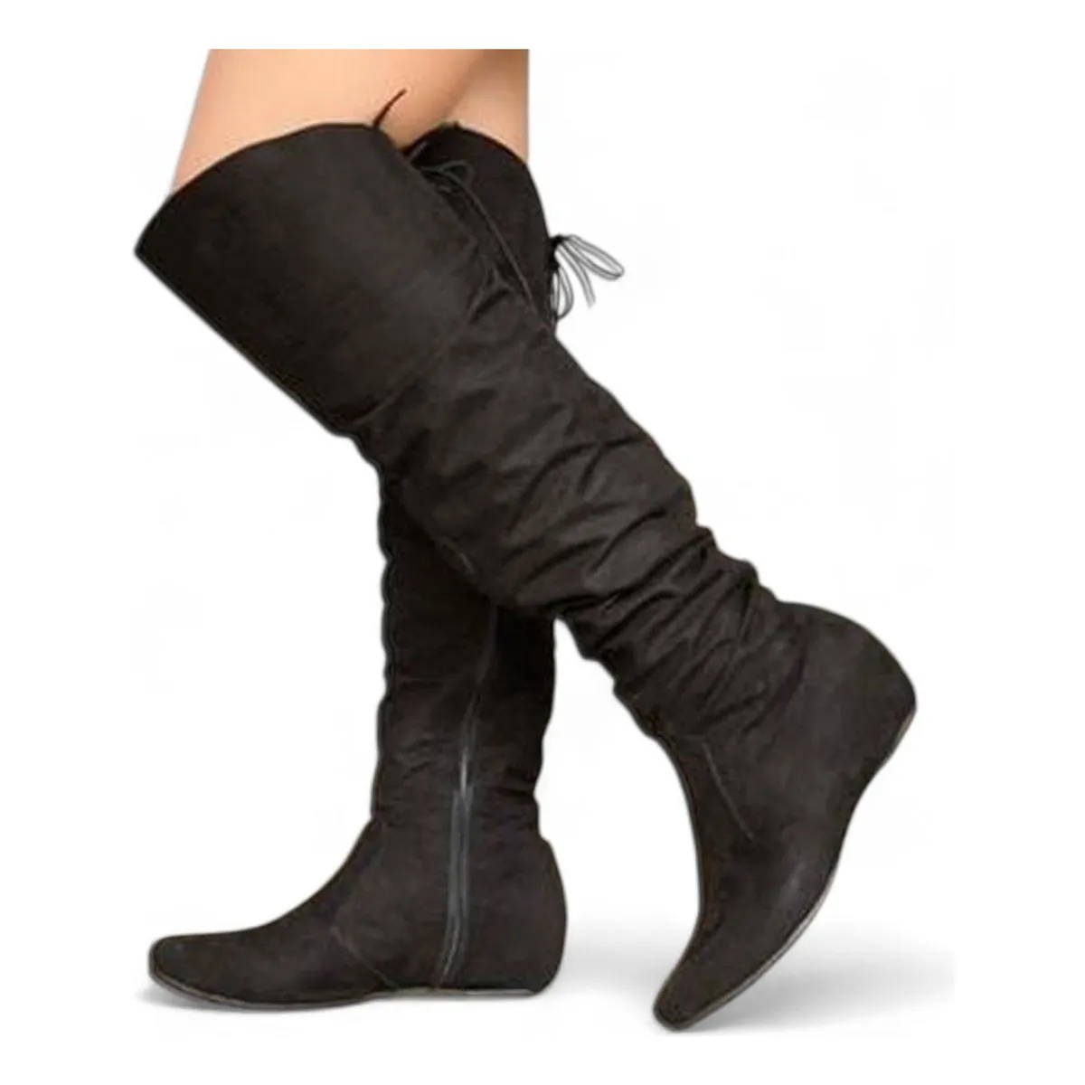 GENERICO - Bota Gamuza Mujer Taco Interno 5 2086L-60 Color Negro