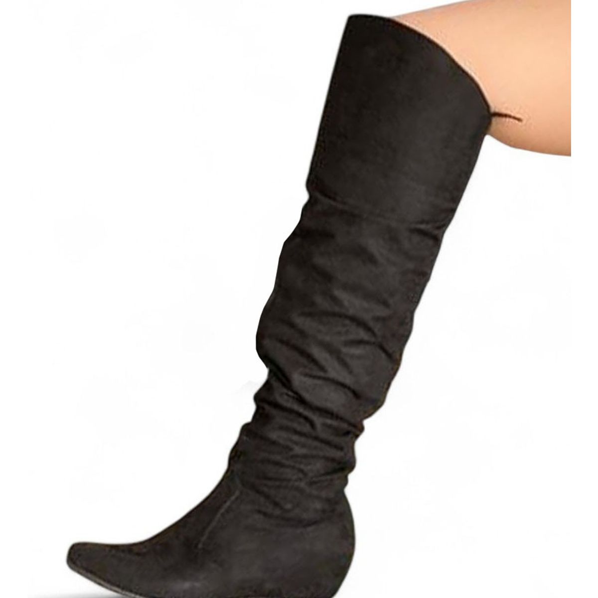 GENERICO - Bota Gamuza Mujer Taco Interno 5 2086L-60 Color Negro