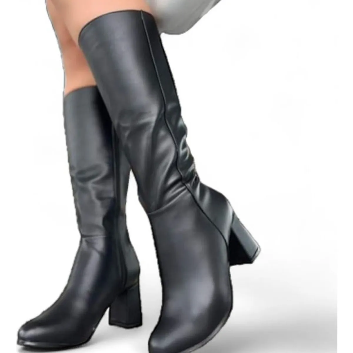 GENERICO - Bota Larga Clasica Mujer Taco 7 2086L-75 Color Negro