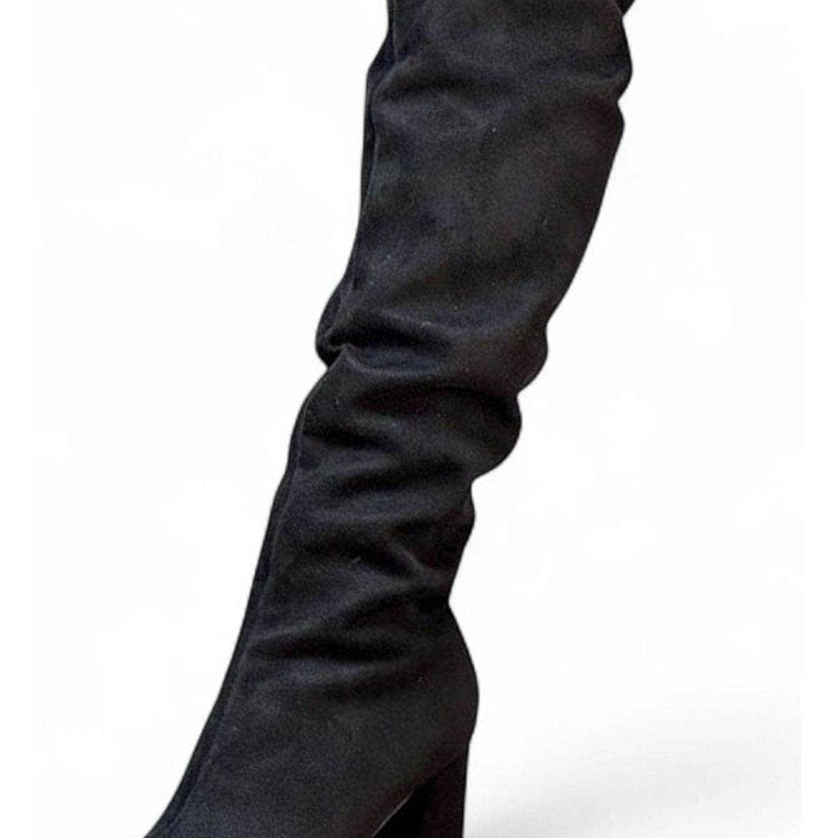 GENERICO - Bota Mujer Clasica Gamuza 2086L-75 Taco 7 Color Negro