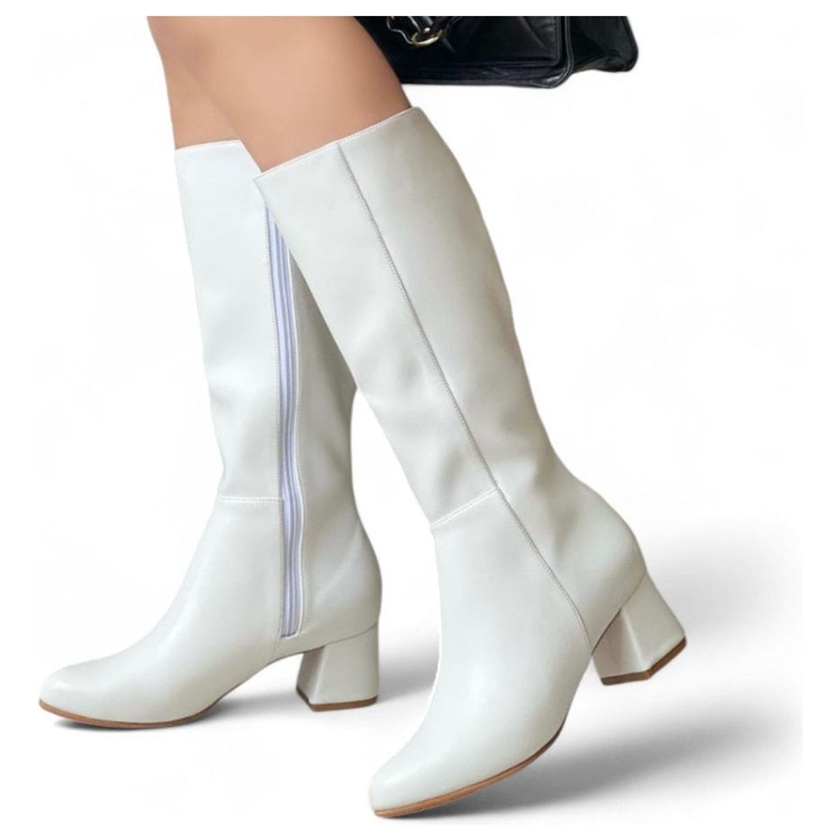 GENERICO - Bota Mujer Larga Taco 5 2086L-75 Color Blanco