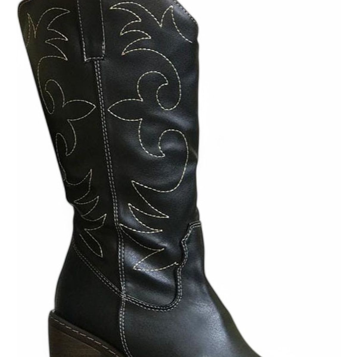 GENERICO - Bota Mujer Larga Texana Clasica Taco 7 Cm 2086L-80 Color Negro