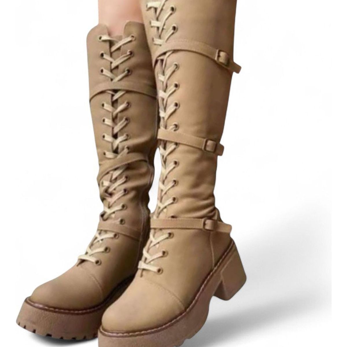 GENERICO - Bota Mujer Warrchic 2086L-75 Taco 5 Beige