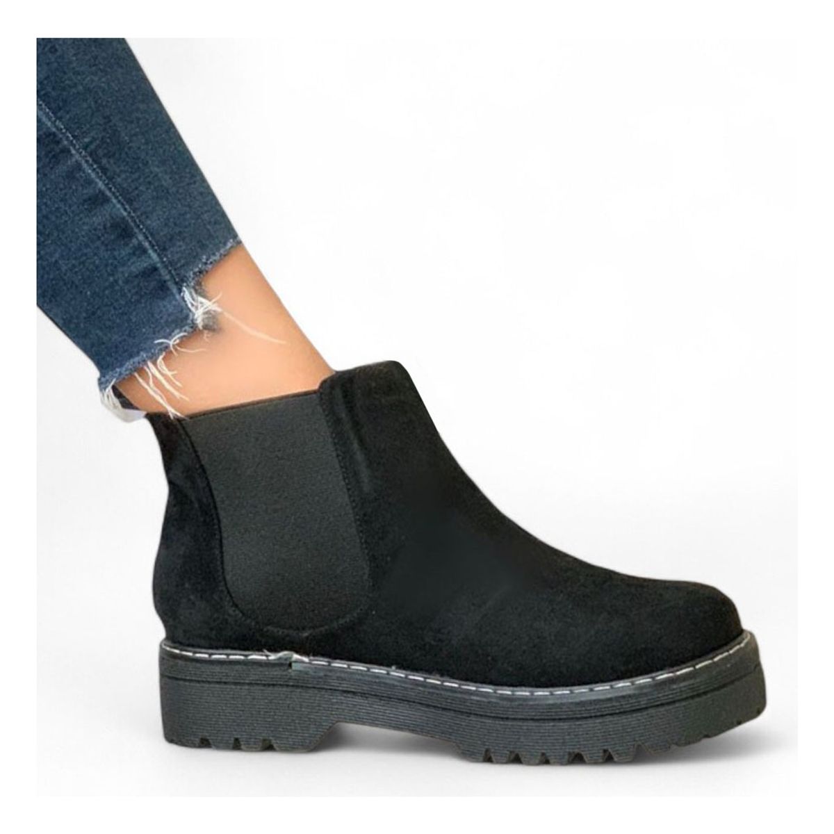 GENERICO - Botin Mujer Plataforma 3 Gamuza 2086L-58 Color Negro