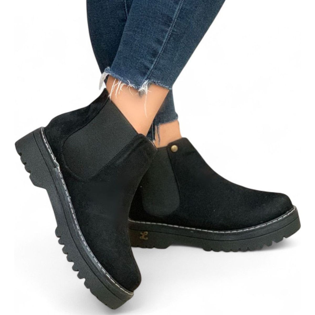 GENERICO - Botin Mujer Plataforma 3 Gamuza 2086L-58 Color Negro