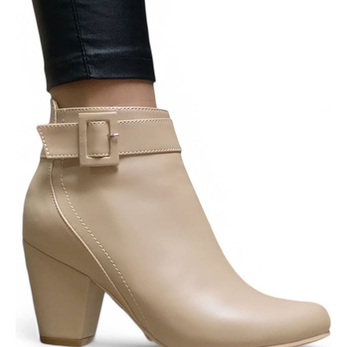 GENERICO - Botin Mujer Taco 7 Cisne 2086L-60 Color Beige