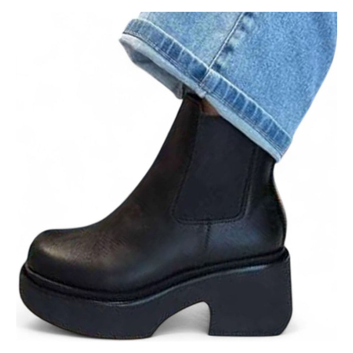 GENERICO - Botin Mujer Taco 7 Elastico 2086L-60 Color Negro