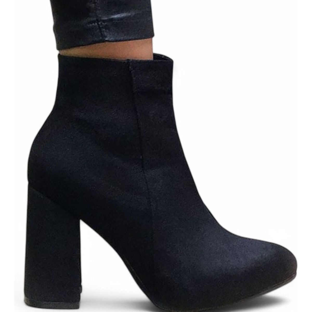 GENERICO - Botin Mujer Taco 9 Clasica Gamuza 2086L-60 Color Negro