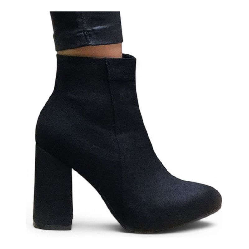 GENERICO - Botin Mujer Taco 9 Clasica Gamuza 2086L-60 Color Negro