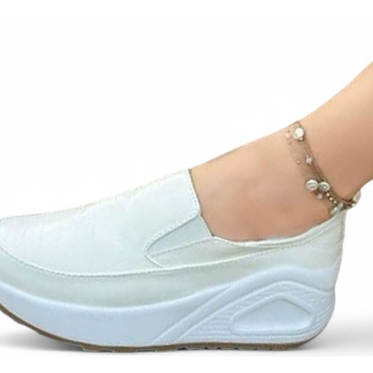 GENERICO - Mocasin Mujer Labrado 4 Cm 2086L-55 Color Blanco