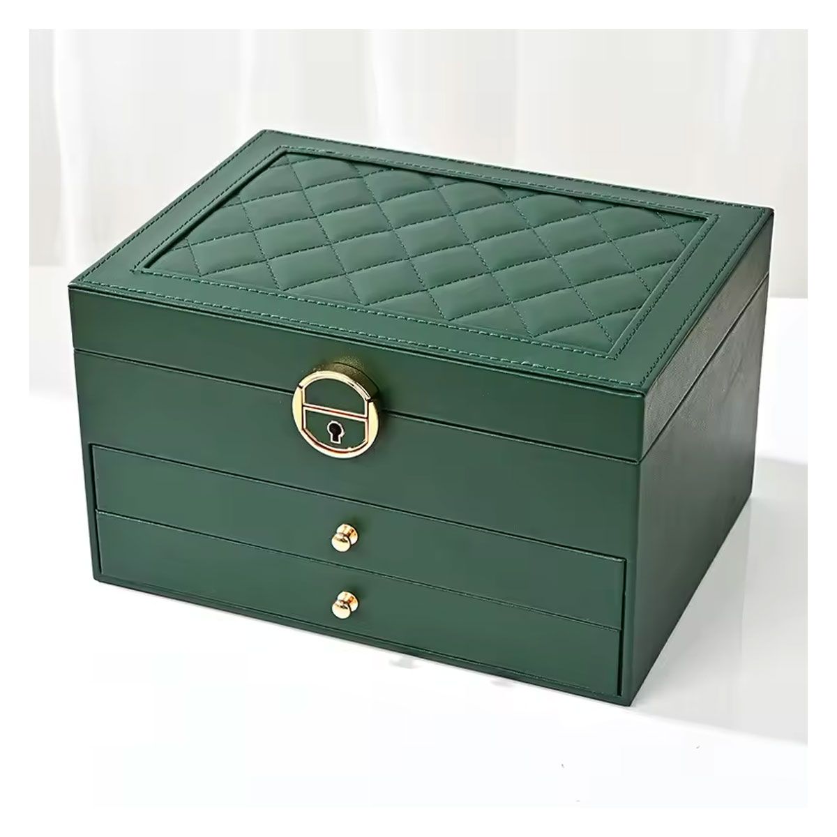 GRETAIL - Joyero Organizador De Joyas Relojes Cofre Con Llave 3 Niveles