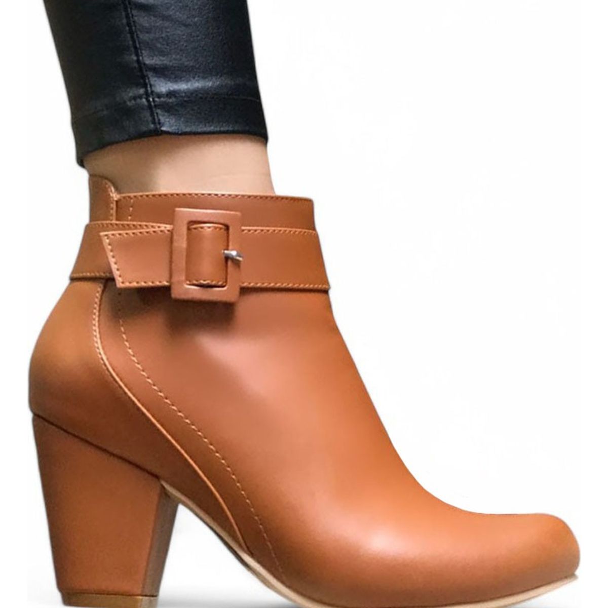 GENERICO - Botin Mujer Taco 7 Cisne 2086L-60 Color Camel