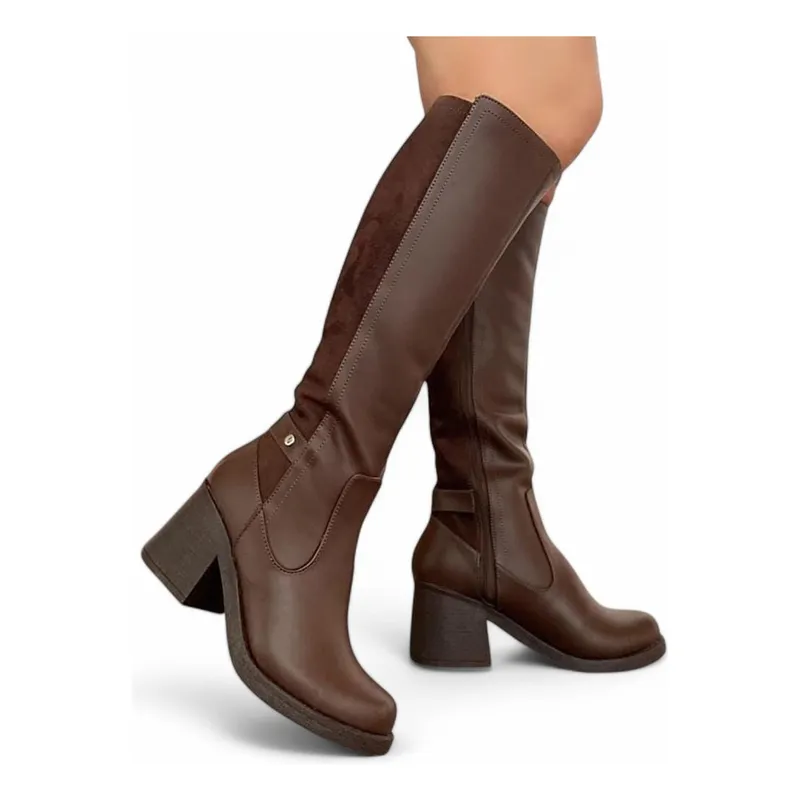 GENERICO - Botin Mujer Taco 7 De Goma 2086L-70 Color Marron