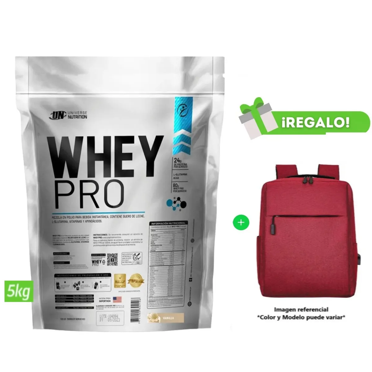 UNIVERSAL NUTRITION - PROTEÍNA WHEY PRO 5 KG VAINILLA + SOGA PARA SALTAR CON CONTADOR