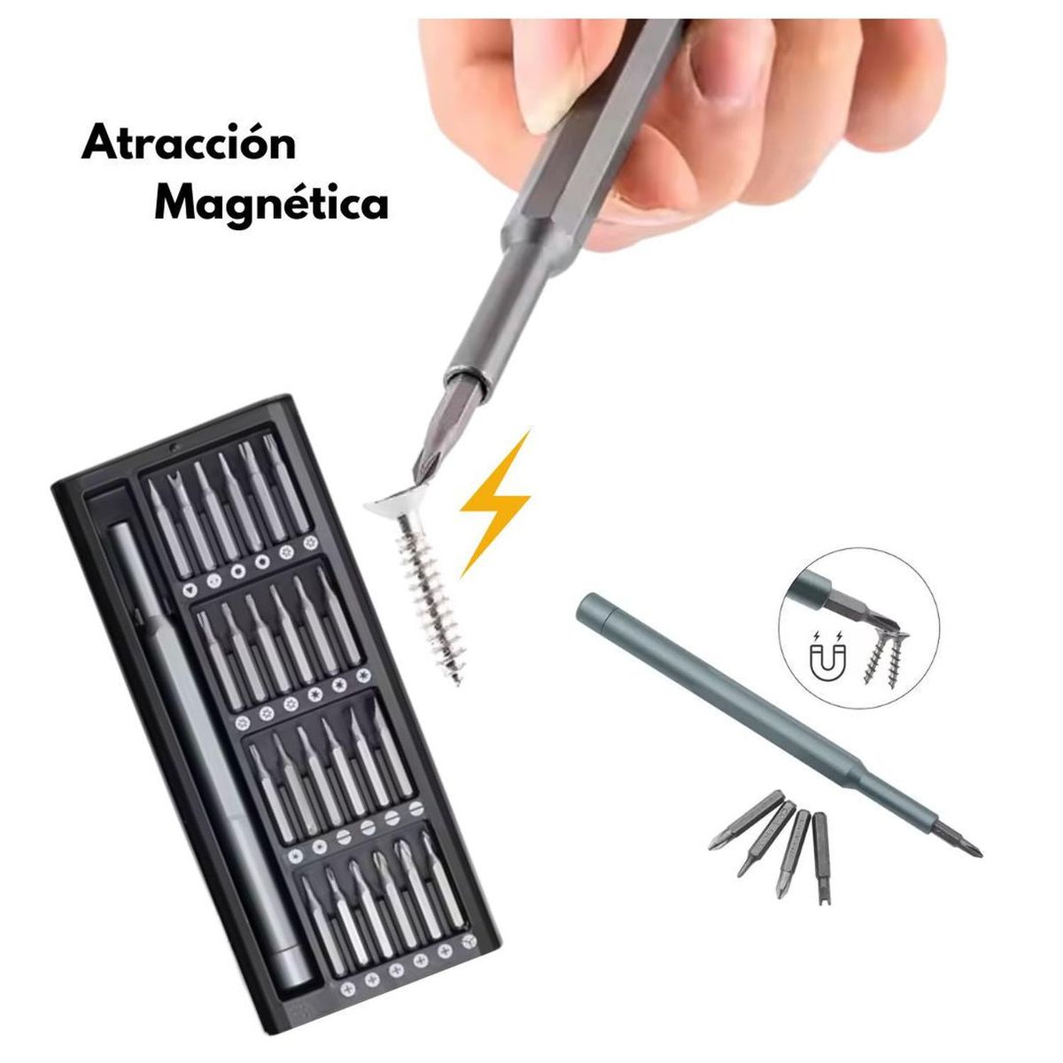 GENERICO - Kit Mini Destornillador Magnético Premium 24 en 1