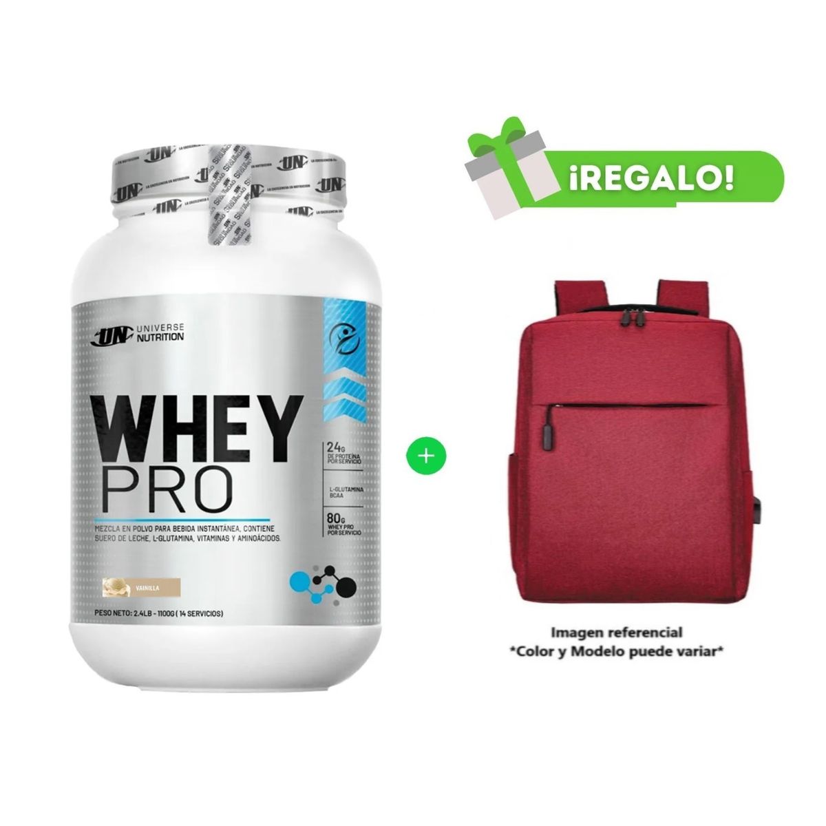 UNIVERSE NUTRITION - PROTEÍNA WHEY PRO 1.1 KG VAINILLA + Mochila Aleatoria