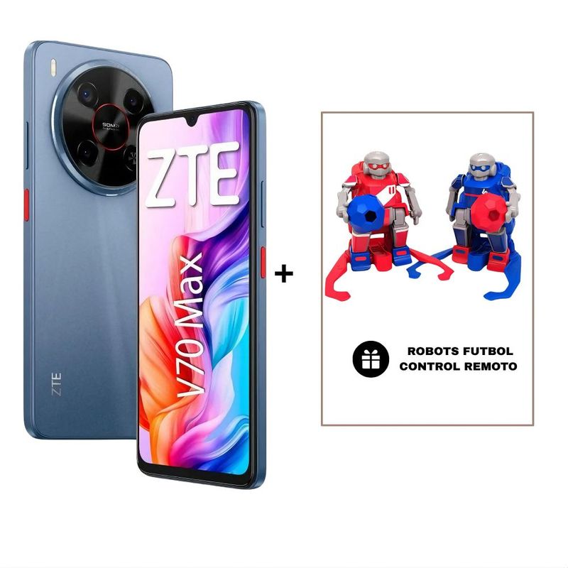 ZTE - Smartphone ZTE Blade V70 Max 4GB 256GB 50MP+2MP GRIS + ROBOT FUTBOL RIQ-101