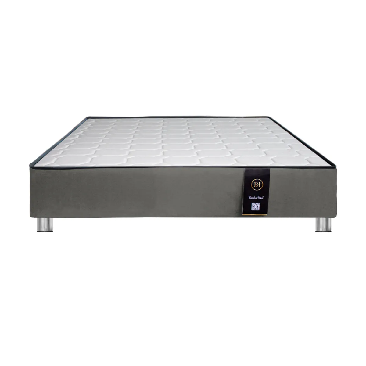 BH BARAKA HOME PREMIUM - Base de Cama Premium Sora Queen - Gris Oscuro