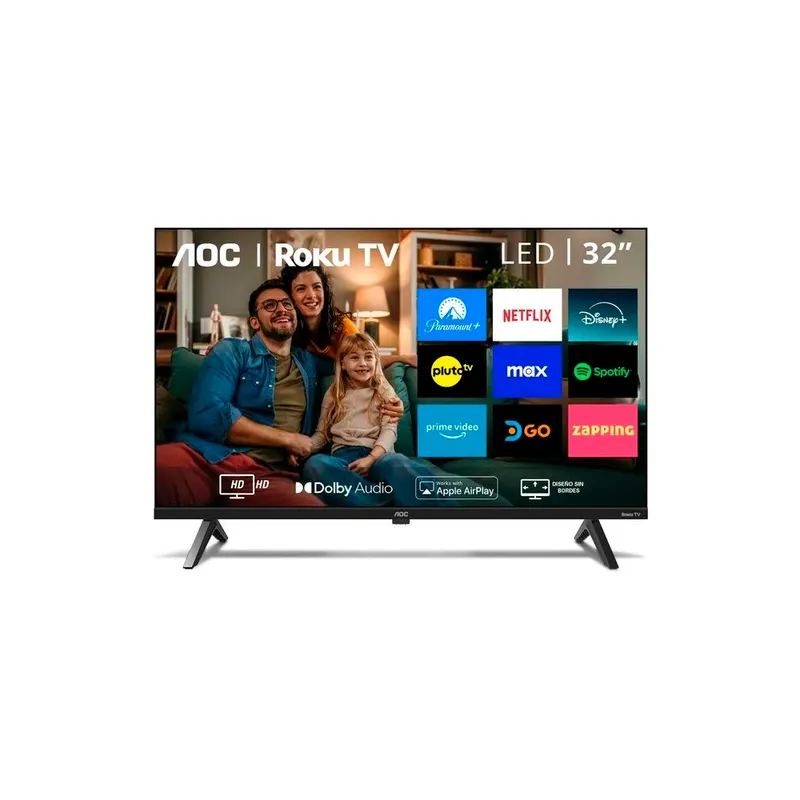 AOC - TELEVISOR AOC 32” LED HD SMART TV CON SISTEMA ROKU TV 32S5045
