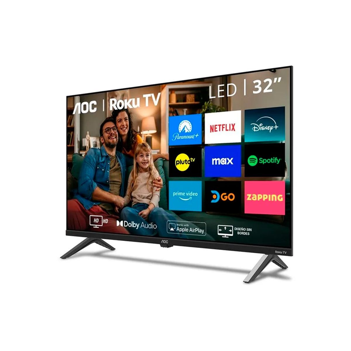 AOC - TELEVISOR AOC 32” LED HD SMART TV CON SISTEMA ROKU TV 32S5045