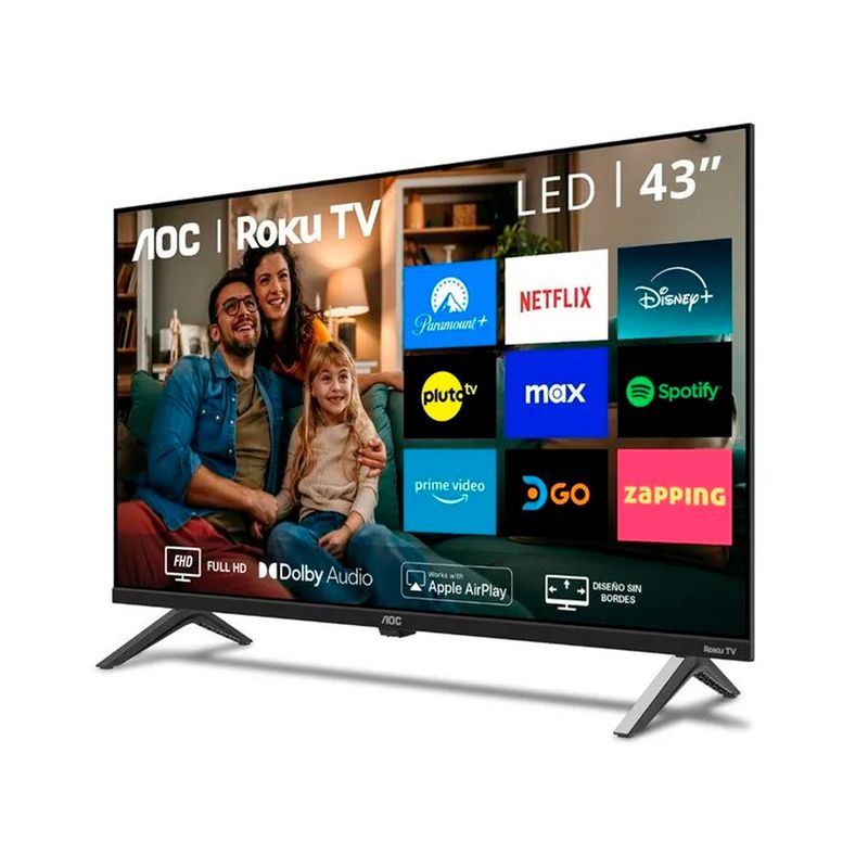 AOC - TELEVISOR AOC 43” LED FHD SMART TV CON SISTEMA ROKU TV 43S5045