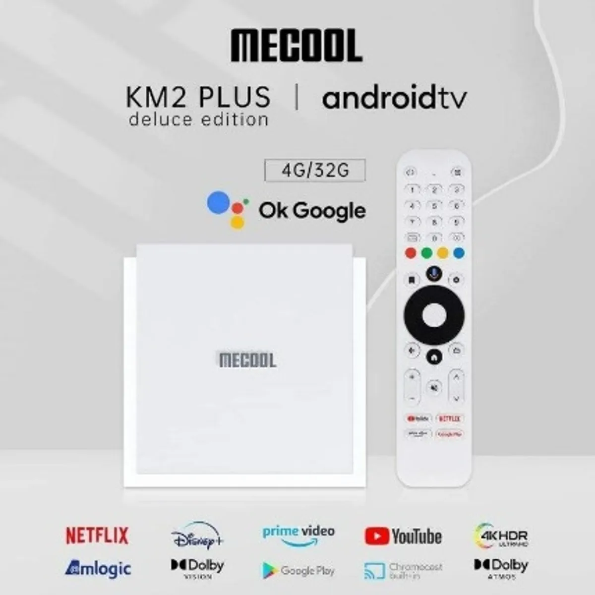 MECOOL - MECOOL KM2 PLUS DELUXE Android Tv 4K HDR 4GB/32GB Dolby V/A y WiFi 6
