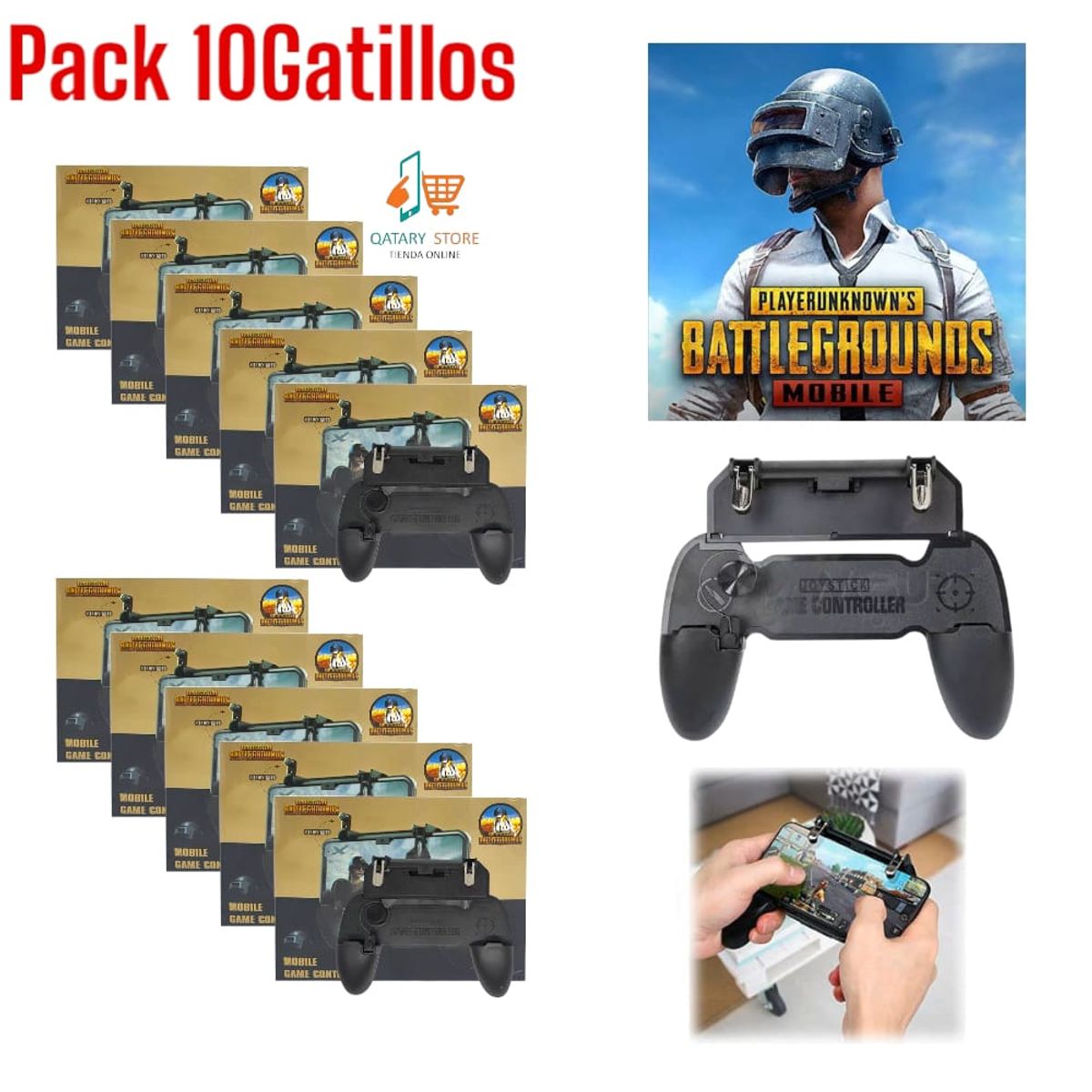 OEM - Pack x10 Gamepad 2 en 1 Gatillo Joystick Grip PUBG FREE FIRE