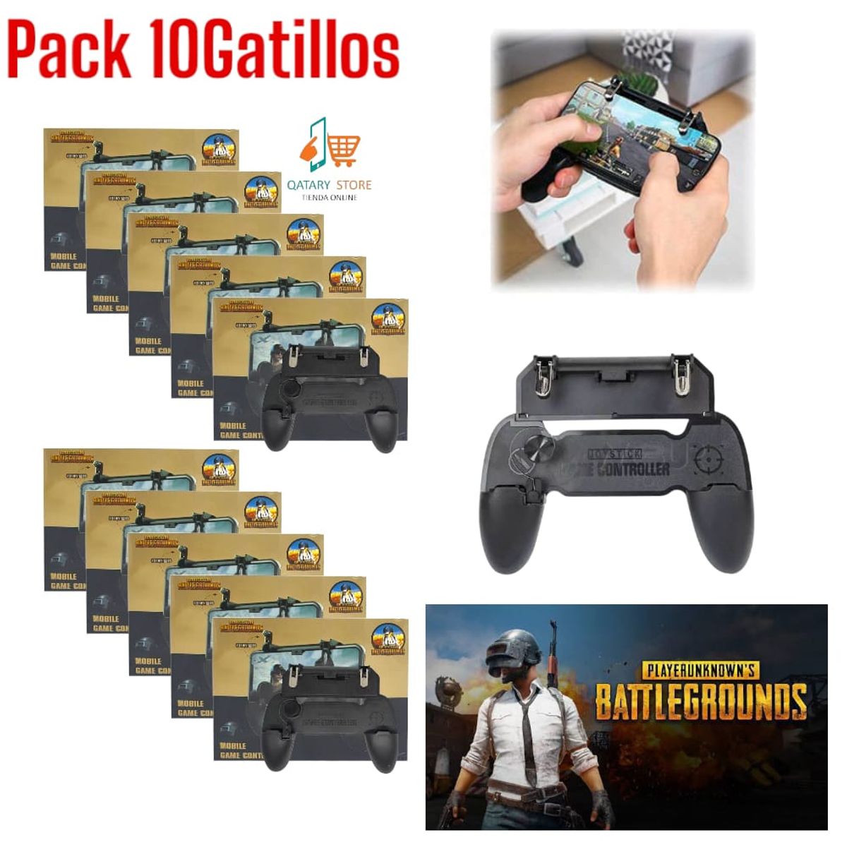 OEM - Pack x10 Gamepad 2 en 1 Gatillo Joystick Grip PUBG FREE FIRE