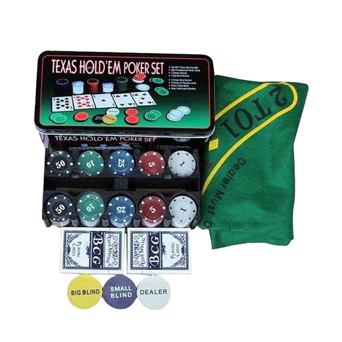 GENERICO - JUEGO DE POQUER TEXAS 200 FICHAS