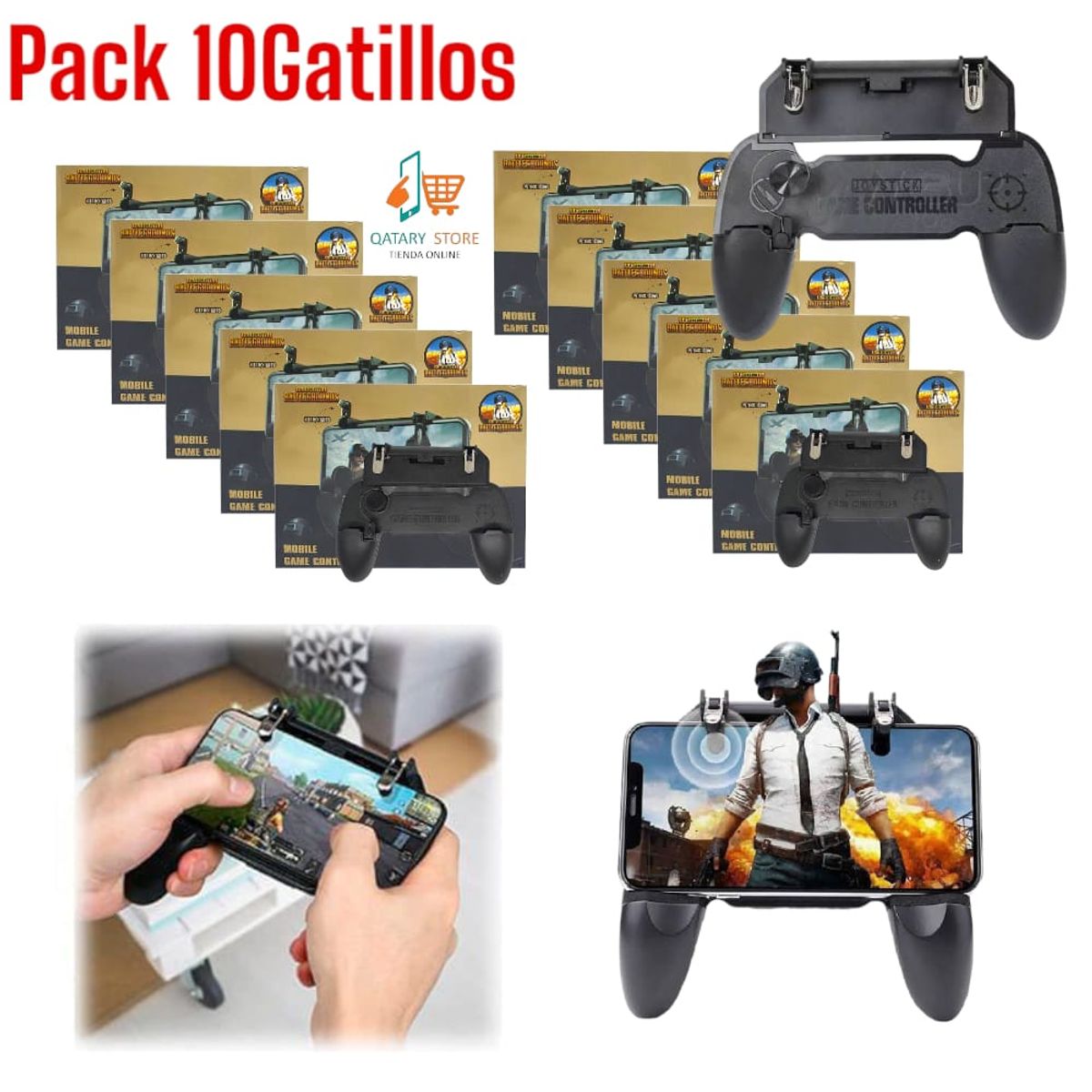 OEM - PACK 10Mandos Gatillos Fuego Gamepad Grip L1 R1 Pubg Fornite Free Fire