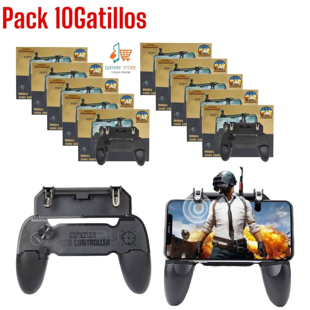 OEM - PACK 10Mandos Gatillos Fuego Gamepad Grip L1 R1 Pubg Fornite Free Fire