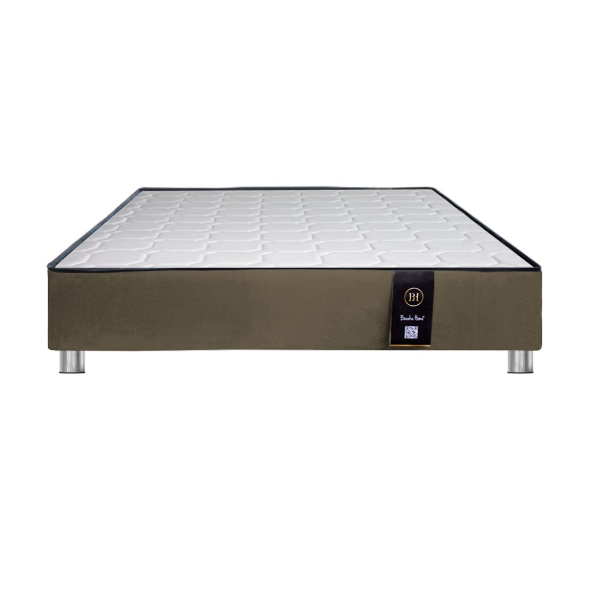 BH BARAKA HOME PREMIUM - Base de Cama Premium Sora Queen - Beige Oscuro