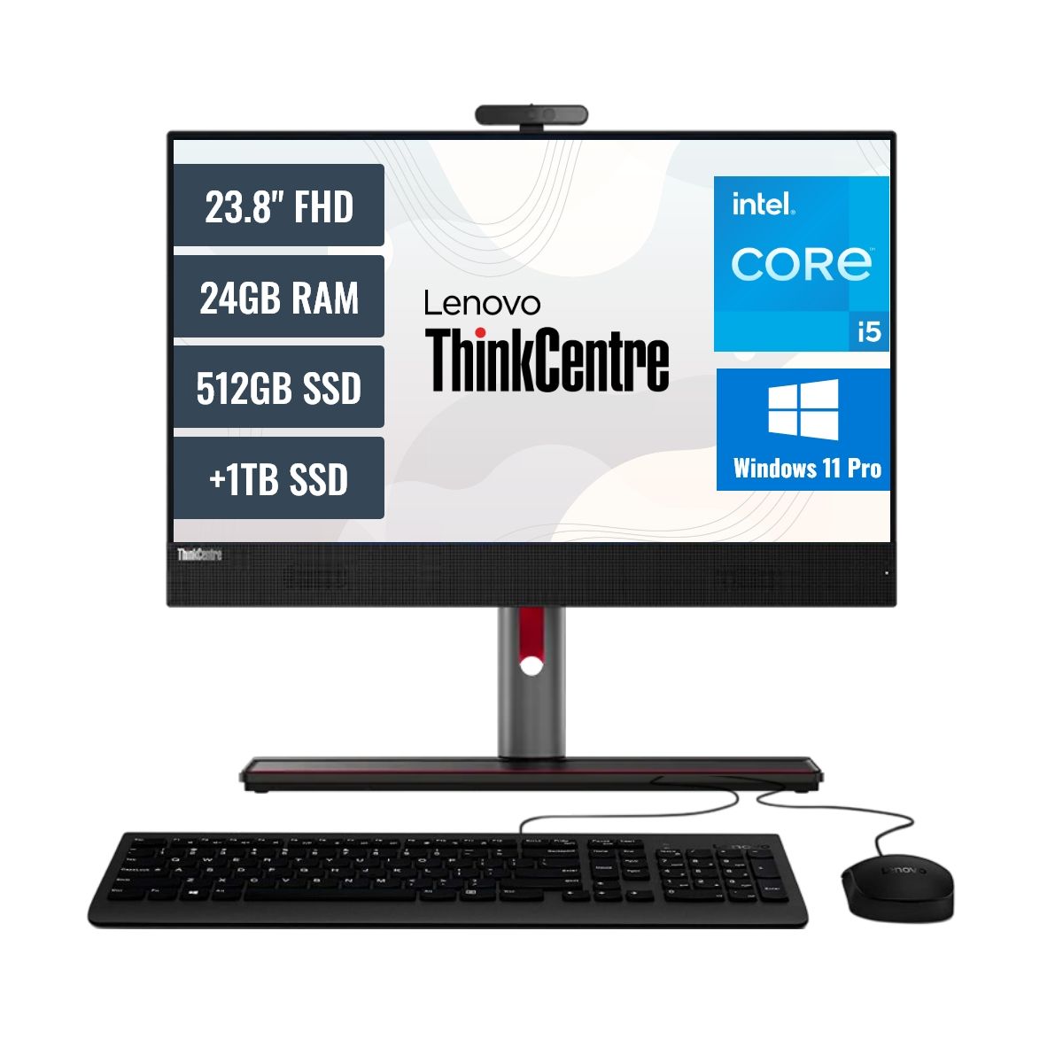 LENOVO - All In One Lenovo ThinkCentre M90A Intel Core i5 24GB RAM 512GB SSD + 1TB SSD 238 FHD Windows 11 Pro