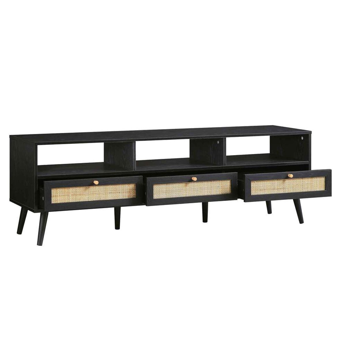 R&R MUEBLES - Mueble de TV Vintage 65 Izutsumi  Negro R&R MUEBLES