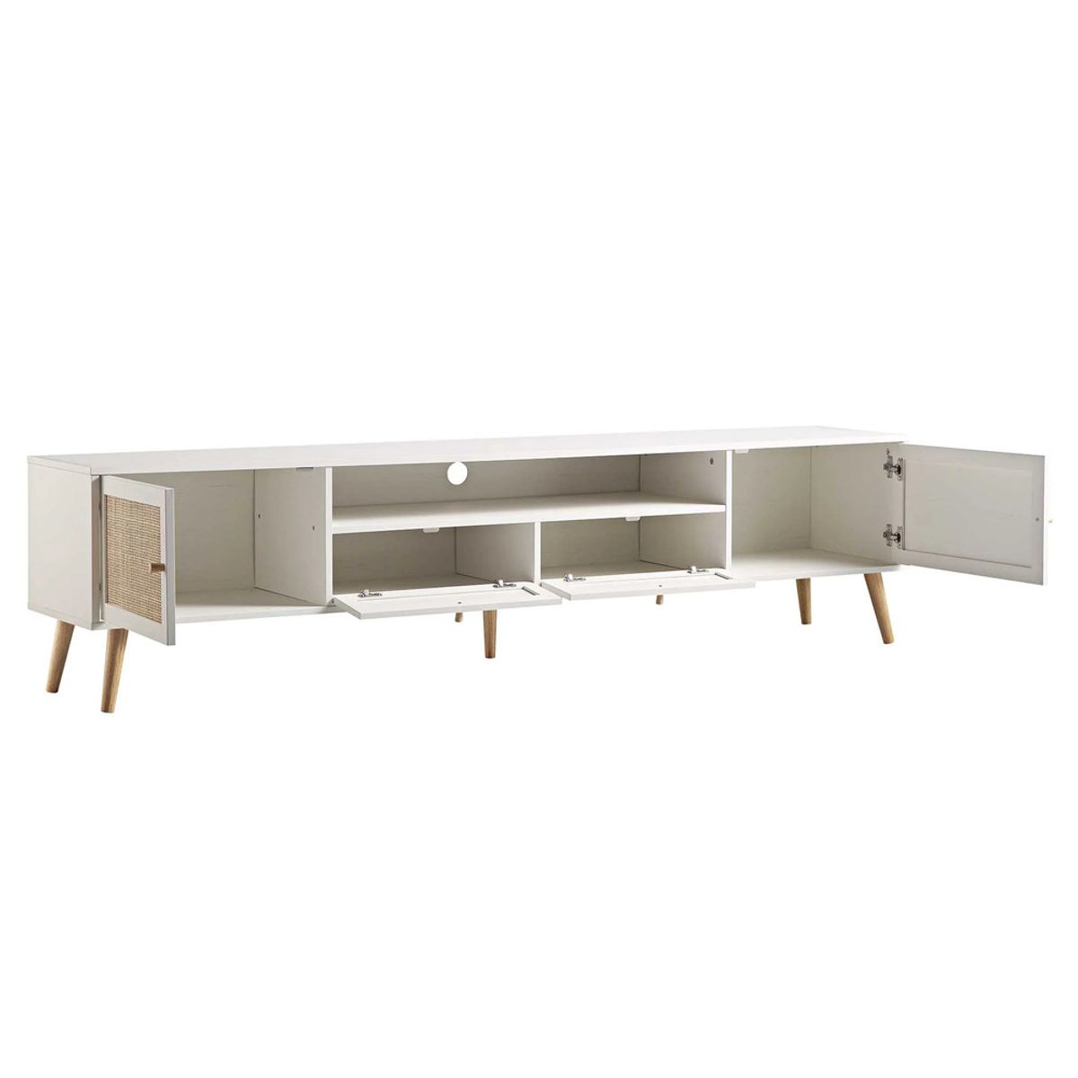 R&R MUEBLES - Mueble de TV Vintage 80 Roboko Blanco R&R MUEBLES