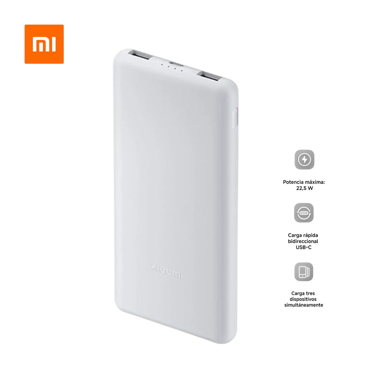 XIAOMI - Power Bank 10000 Mah P16Zm Carga Rápida 225W Lite Gris Claro