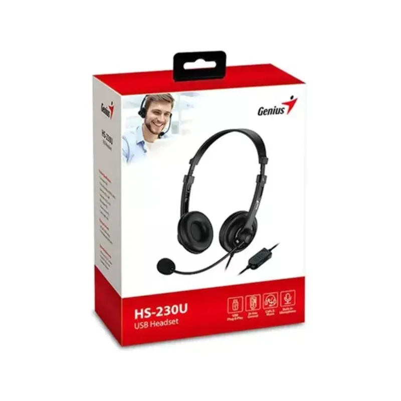 GENIUS - AUDIFONO CON MICROFONO GENIUS HS-230U USB NEGRO 31710021401