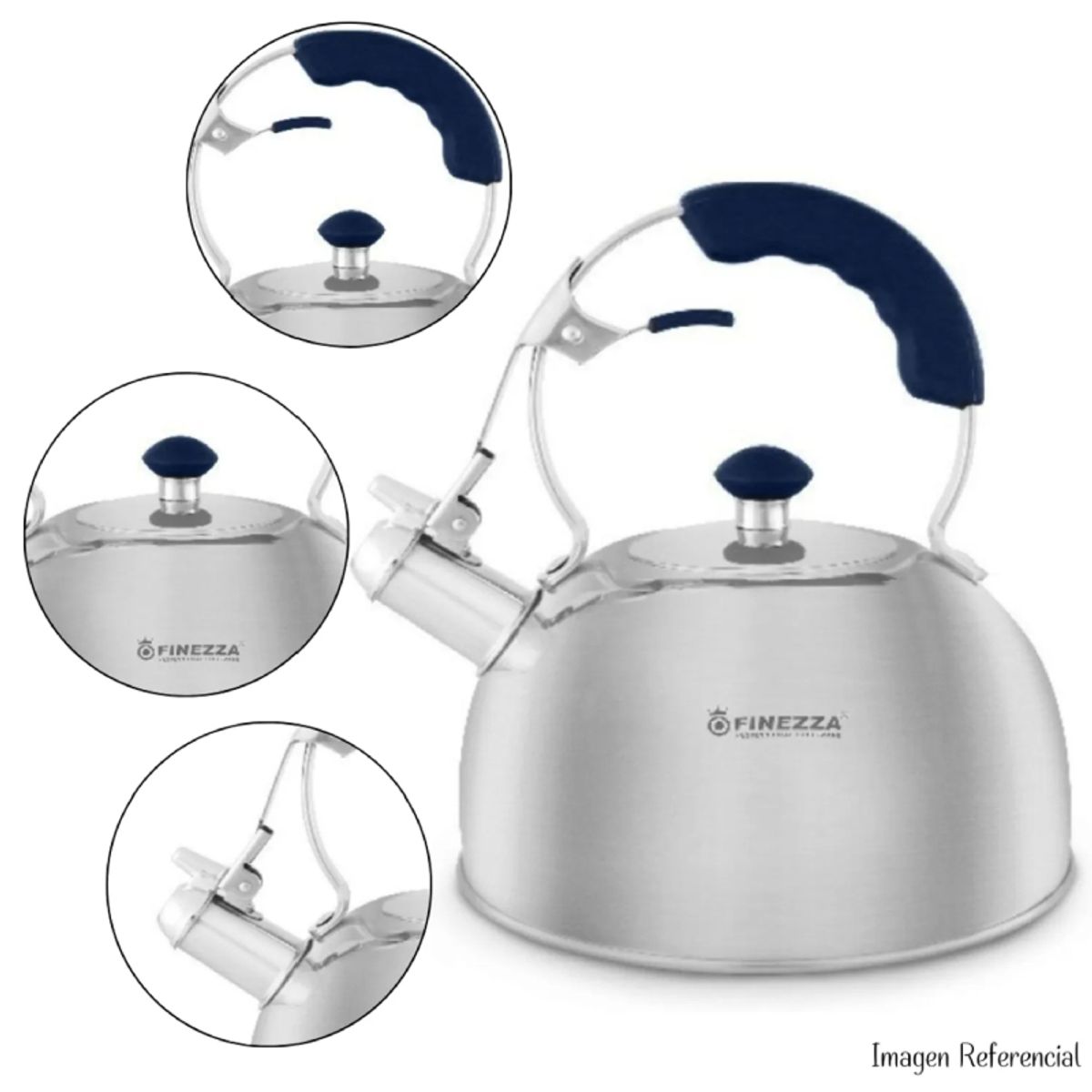 FINEZZA - TETERA FINEZZA FF-T0046 ACERO INOXIDABLE AZUL 2.5 L