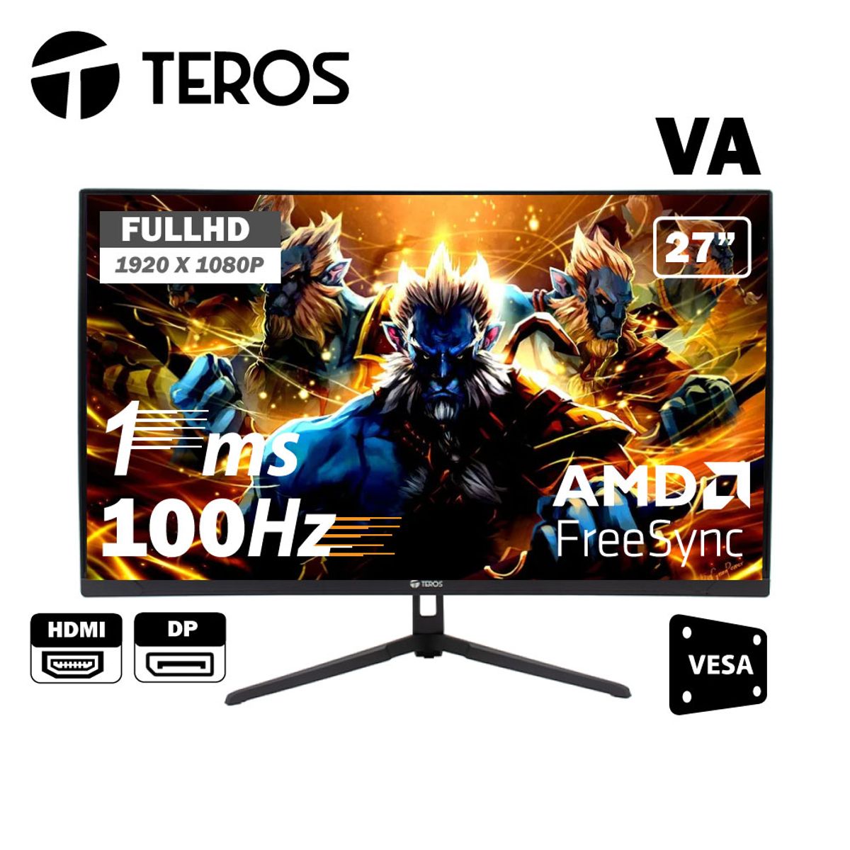 TEROS - Monitor Teros TE-2732S 27 VA 100Hz 1920x1080 Full HD HDMI DP VESA FREESYNC