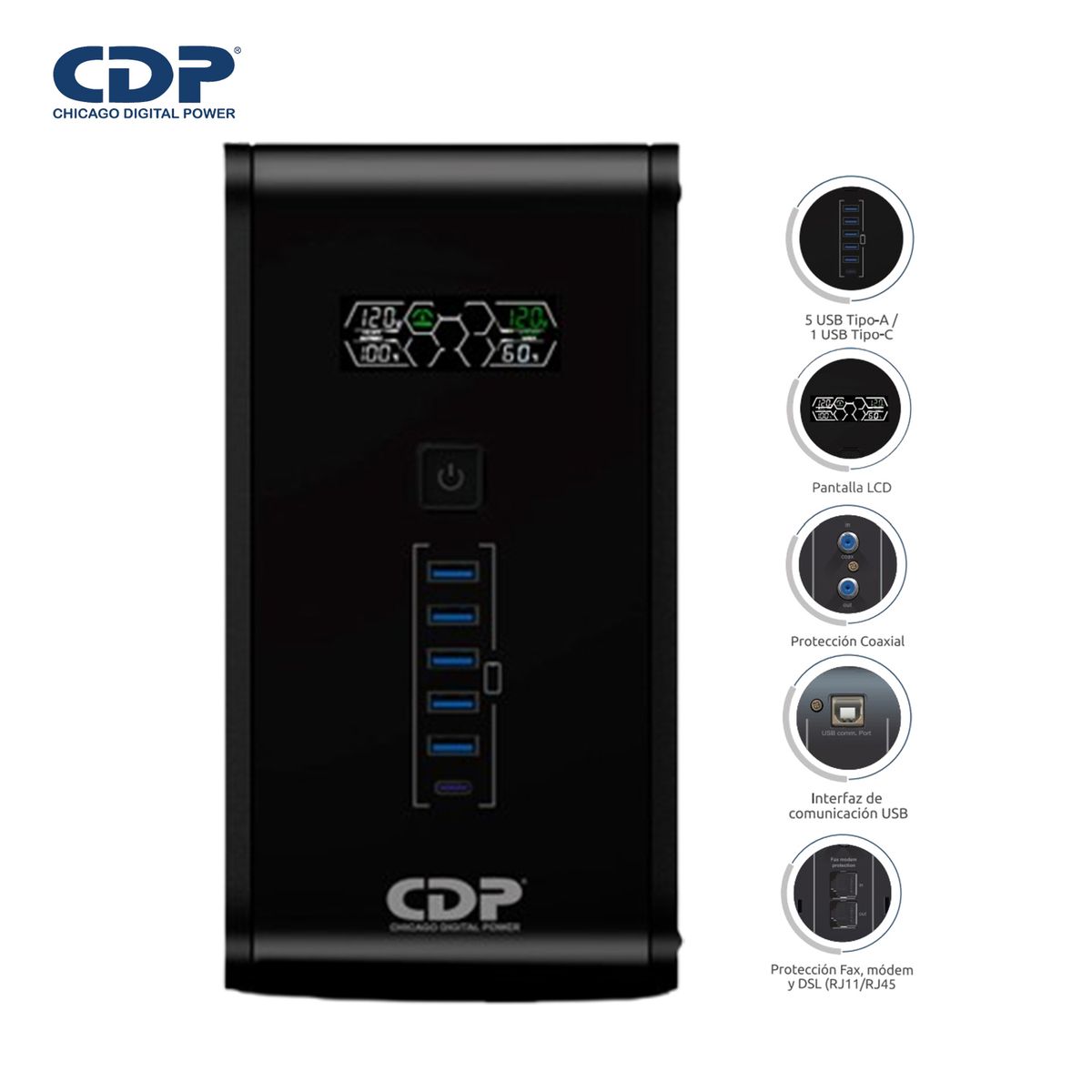 CDP - Ups Interactiva R-Smart1510I 1500Va 900W 5 Usb 10 Salidas