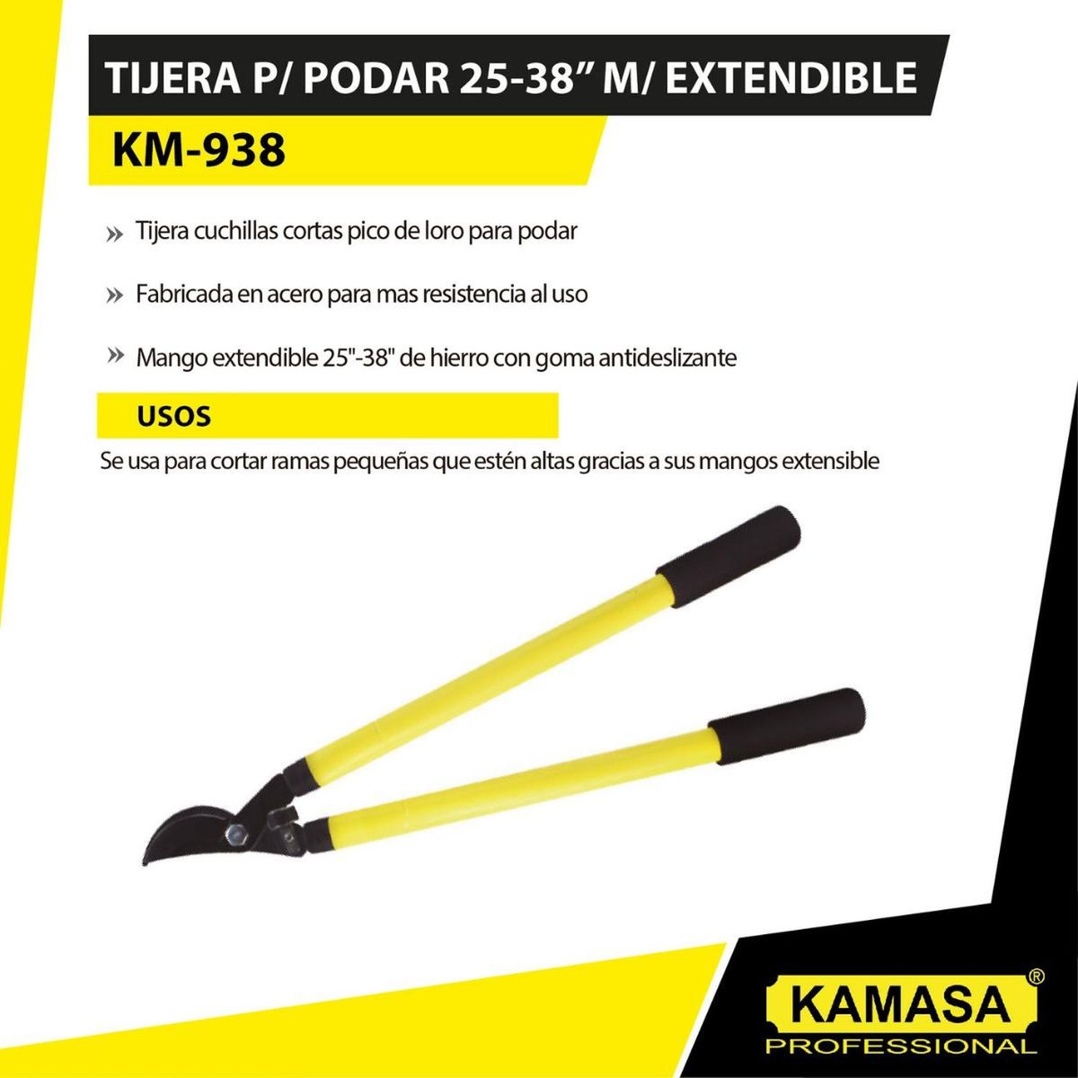 KAMASA - Tijera para podar 25-38 mango extensible Kamasa