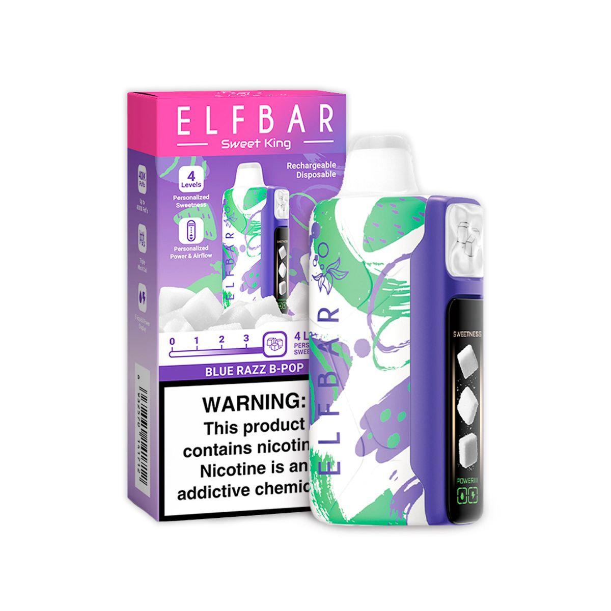 VAPE STATION - ElfBar Sweet King 40000 Puffs - Blue Razz B-Pop