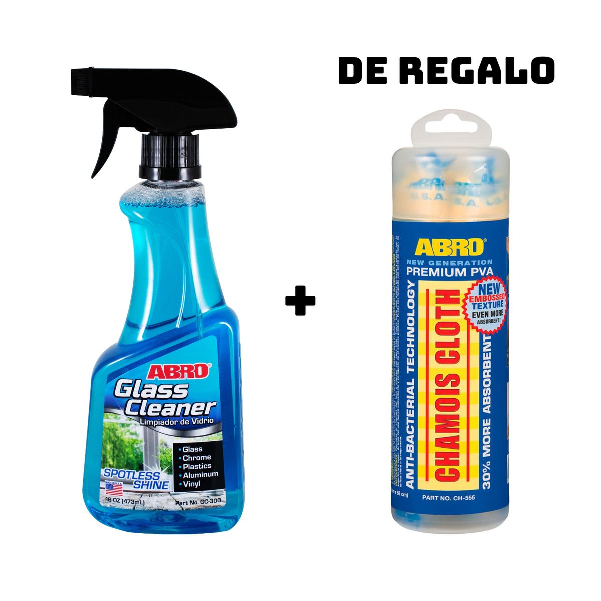 ABRO - ABRO Liquido Limpia Vidrios 473ml GC-300 + Regalo Secador