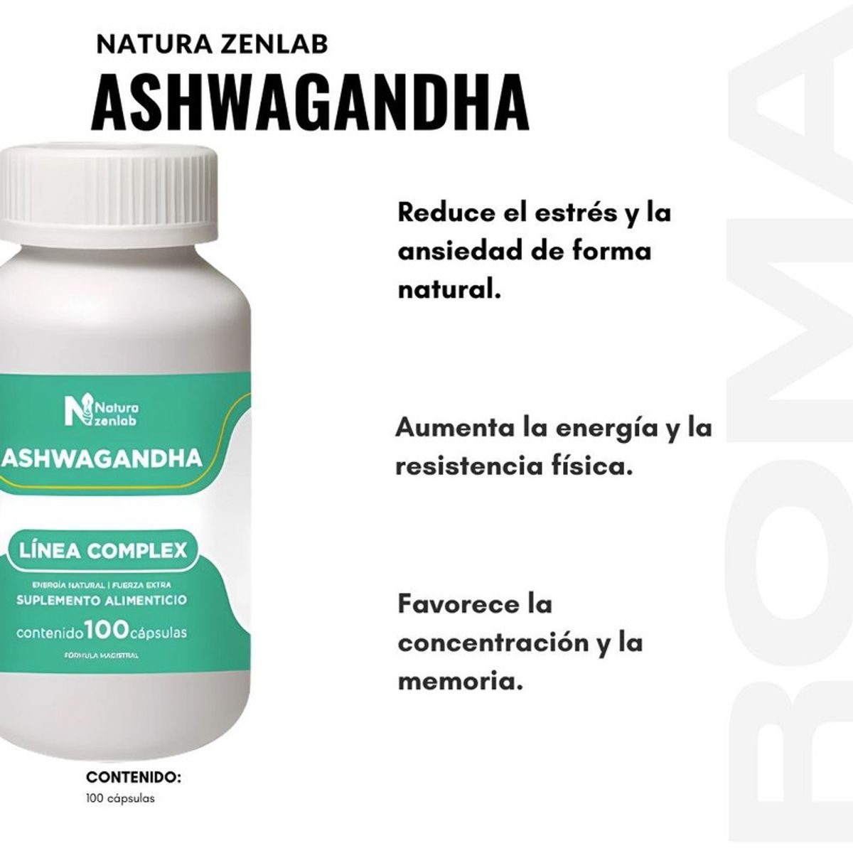 GENERICO - PACK 3 ASHWAGANDHA COMPLEX 900MG NATURA ZENLAB