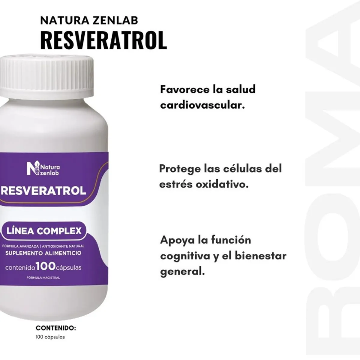 GENERICO - PACK 3 RESVERATROL COMPLEX 1200MG NATURA ZENLAB