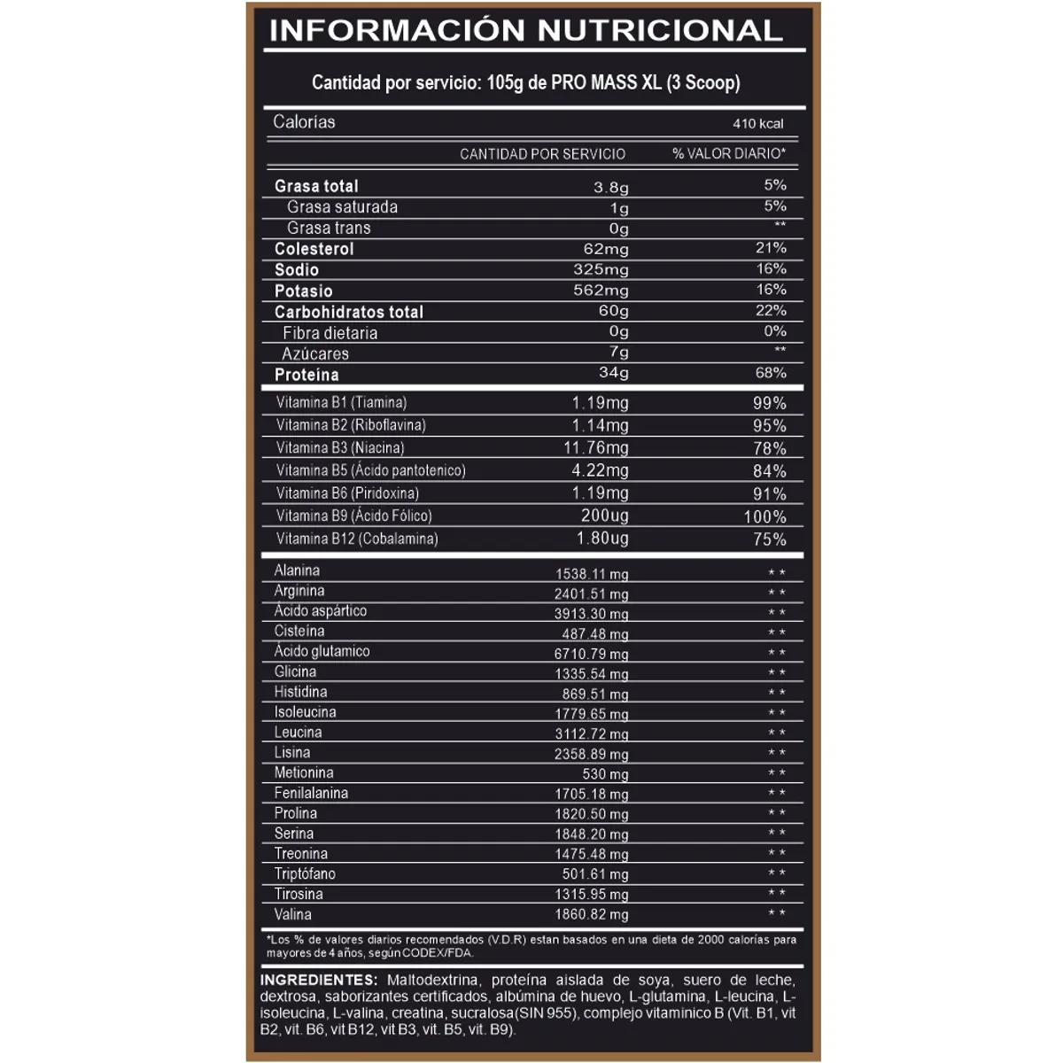 ADN - Proteína ADN Pro Mass XL Chocolate Caja 10 Unidades