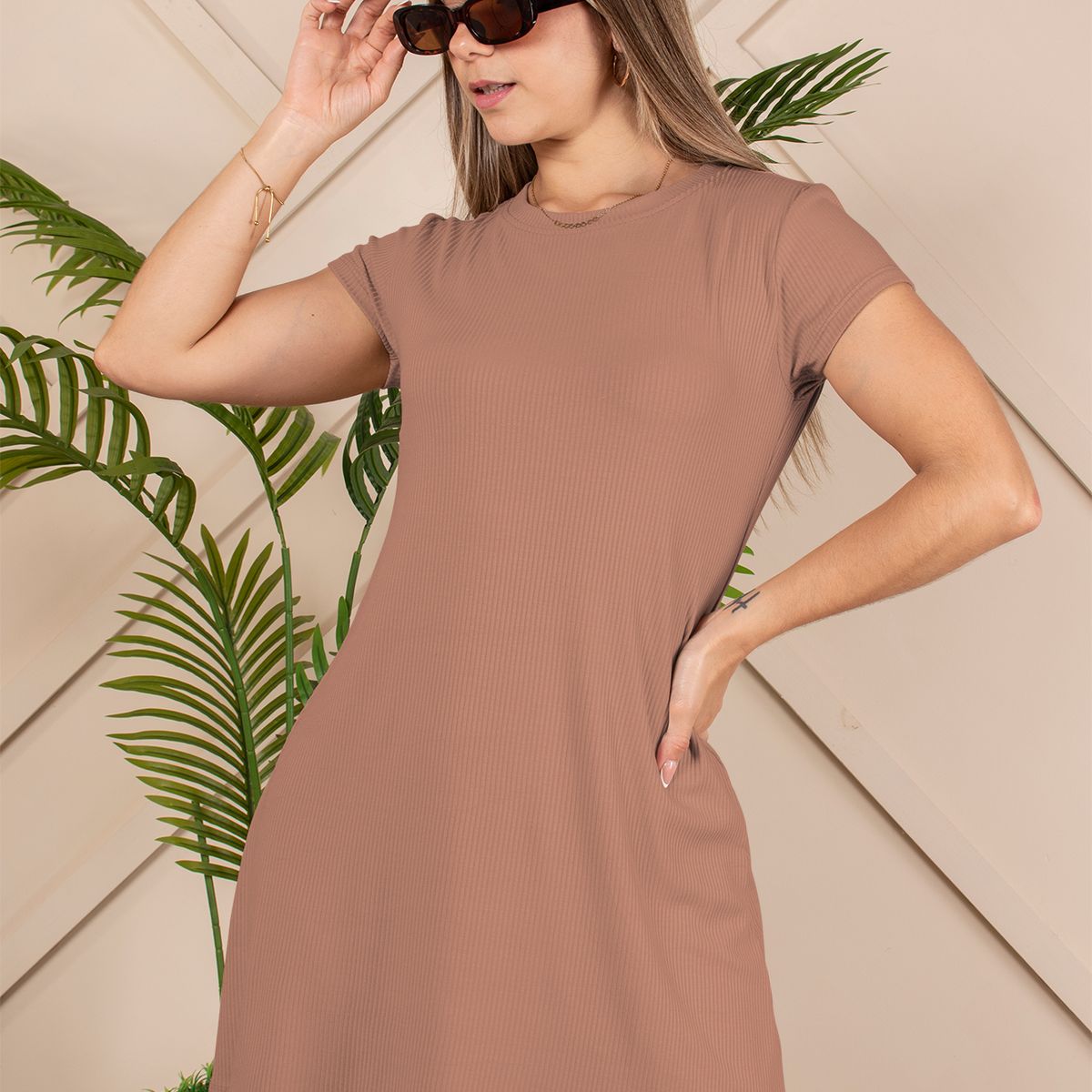 ARMA TU LOOK - VESTIDO INGRID ALGODÓN BABY RIB CASUAL MANGA CORTA ARMA TU LOOK