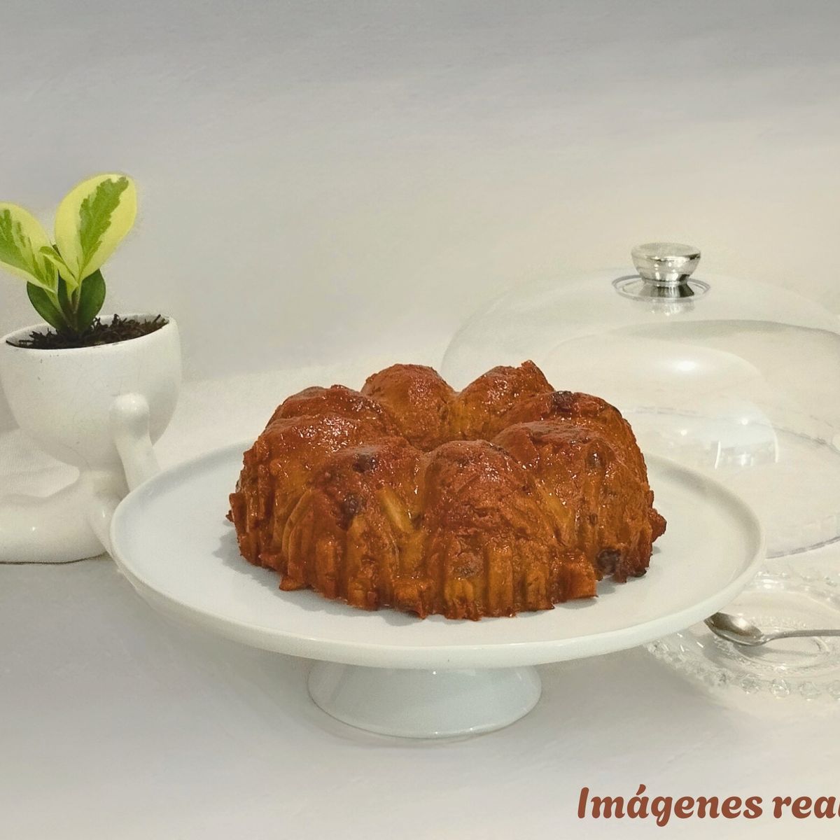 GENERICO - PORTA TORTA DE CERÁMICA 28 CM CON TAPA ACRÍLICO PEDESTAL PLATO TORTA