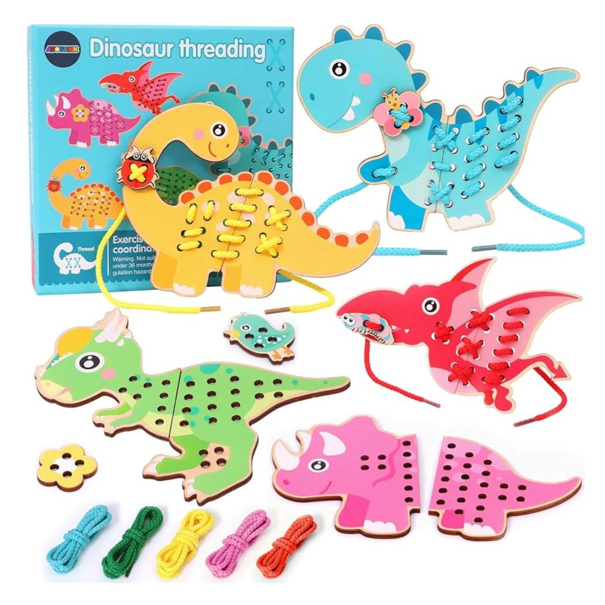 GENERICO - Tarjetas De Dinosaurio Para Enhebrar